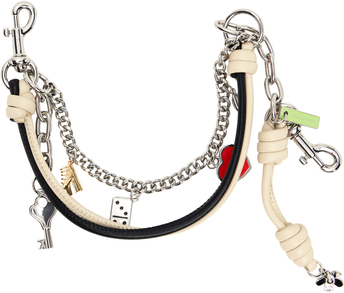 Marc Jacobs Black & Off White 'The Mini Icon Chain' Bag Charm Chain