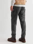 Brunello Cucinelli - Tapered Virgin Wool-Flannel Cargo Trousers - Gray