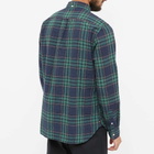 Beams Plus Men's Button Down Inian Madras Shirt in Navy
