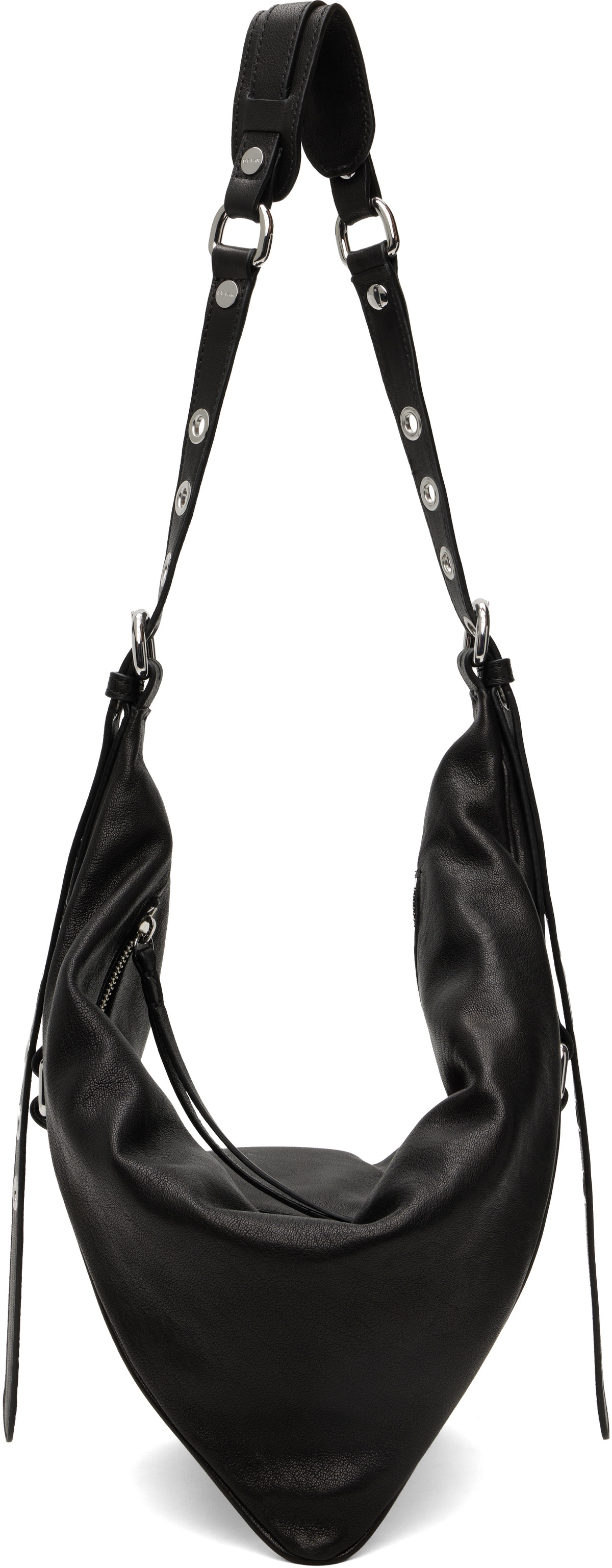 BY FAR Black Trayana Washed Leather Bag