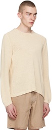 GUESS USA Beige Rolled Edge Sweater