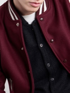 Golden Bear - The Hayes Leather Trimmed Wool-Blend Jacket - Red