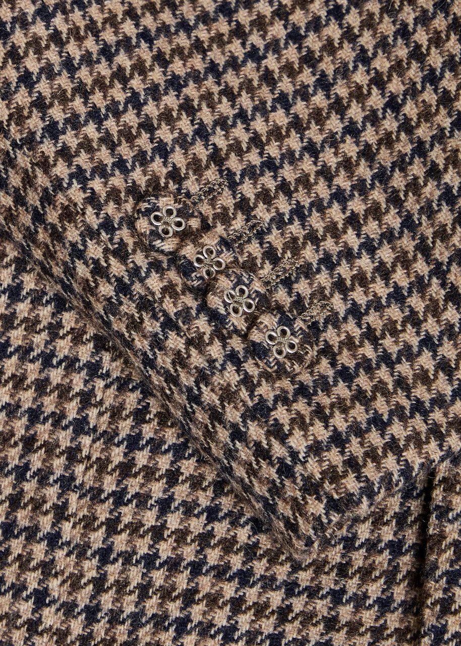 Officine Générale Houndstooth Wool-blend Blazer Brown