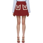 Valentino Red Double Pocket A-Line Miniskirt