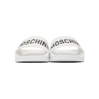 Moschino White Logo Pool Slides