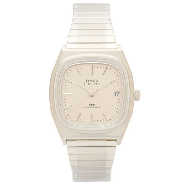 Photo: Timex Automatic 1983 E-line Reissue 34mm Watch in Silver 