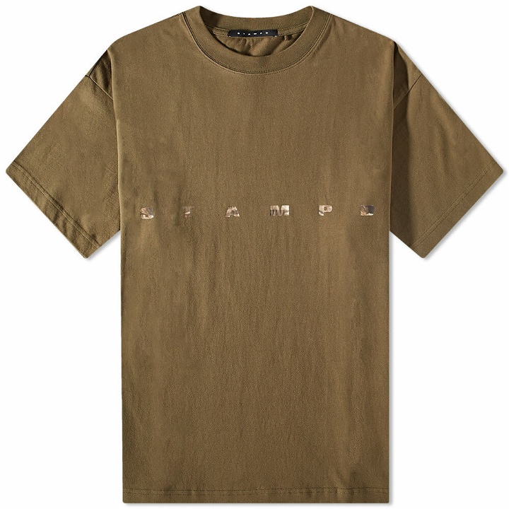 Photo: Stampd Men's Camo Strike Logo Relaxed T-Shirt in Hunter