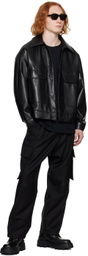 Lownn Black Elasticized Cargo Pants