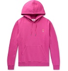 AMI - Logo-Appliquéd Loopback Cotton-Jersey Hoodie - Pink