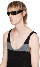 Prada Eyewear Black Wraparound Sunglasses