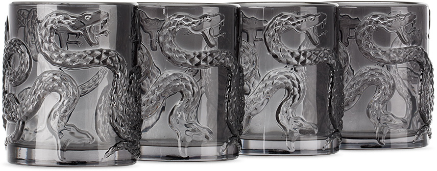 Stolen Girlfriends Club Black Serpentine Tumbler Set, 4 pcs