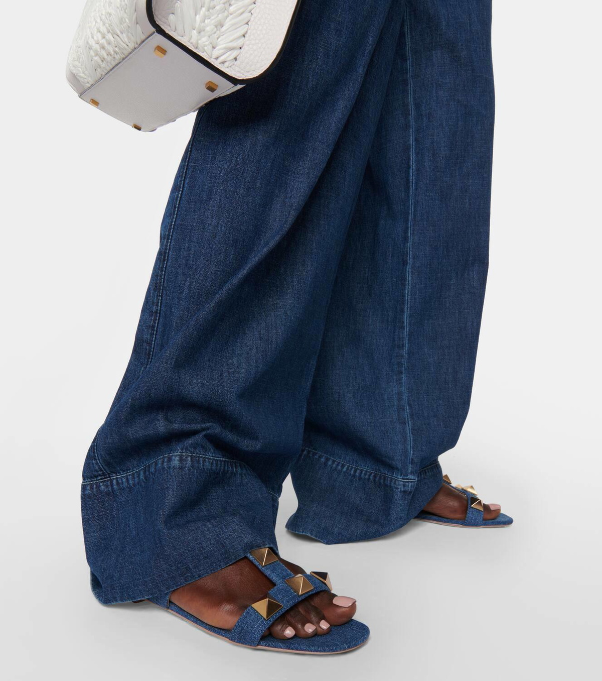 VALENTINO GARAVANI ◆ Roman Stud Denim Sandals Valentino Garavani Roman Stud denim sandals Valentino Garavani