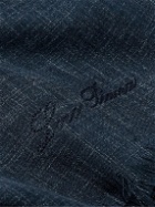 Loro Piana - Mitoku Logo-Embroidered Slub Silk and Linen-Blend Scarf