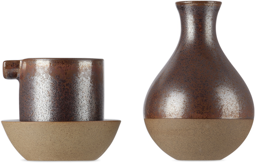 Houseplant Brown 'by Seth' Ashtray Set
