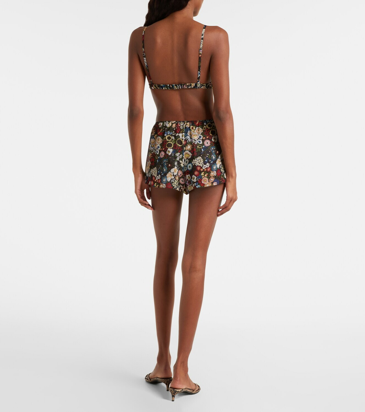 Khaite Talita floral silk bra top