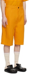 Marni Orange Straight-Leg Shorts