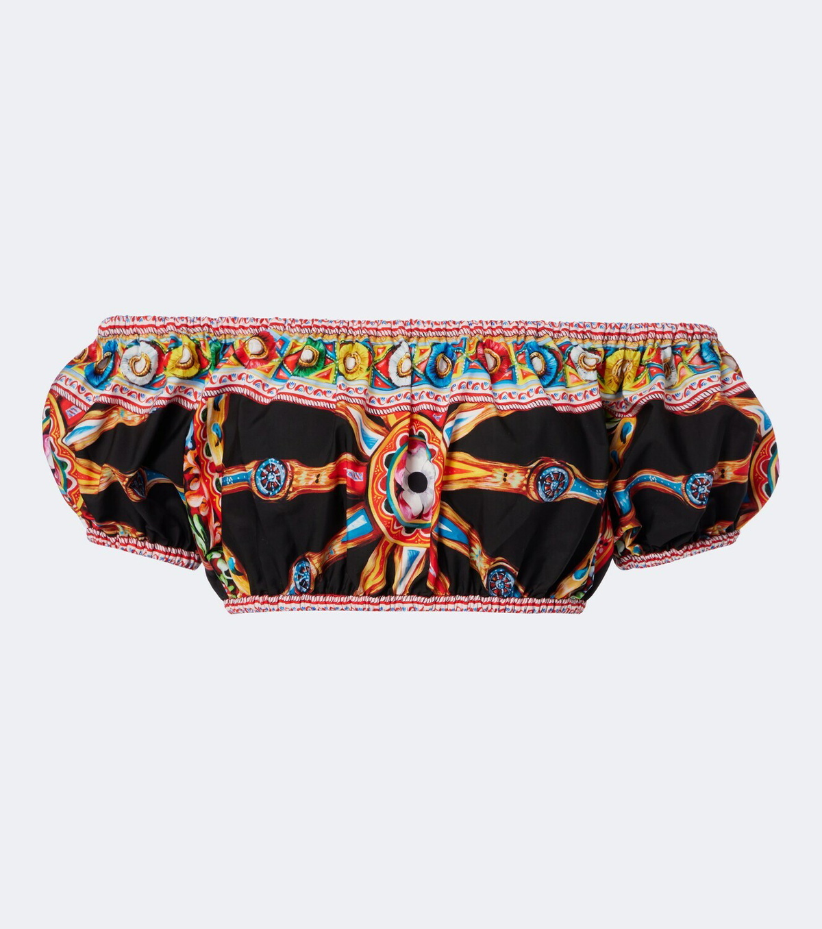 Dolce&Gabbana Printed off-shoulder cotton crop top