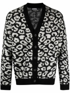 J.Lindeberg Black Frederic Leopard-Pattern Cardigan