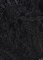 Simone PÉRÈLE Précieuse Floral-embroidered Tulle Thong Black