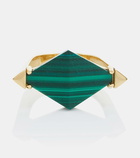 Aliita Deco Rombo 9kt gold ring with malachite