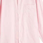 Sporty & Rich Hotel du Cap Cursive Oversized Shirt in Pink/White Thin Stripe White