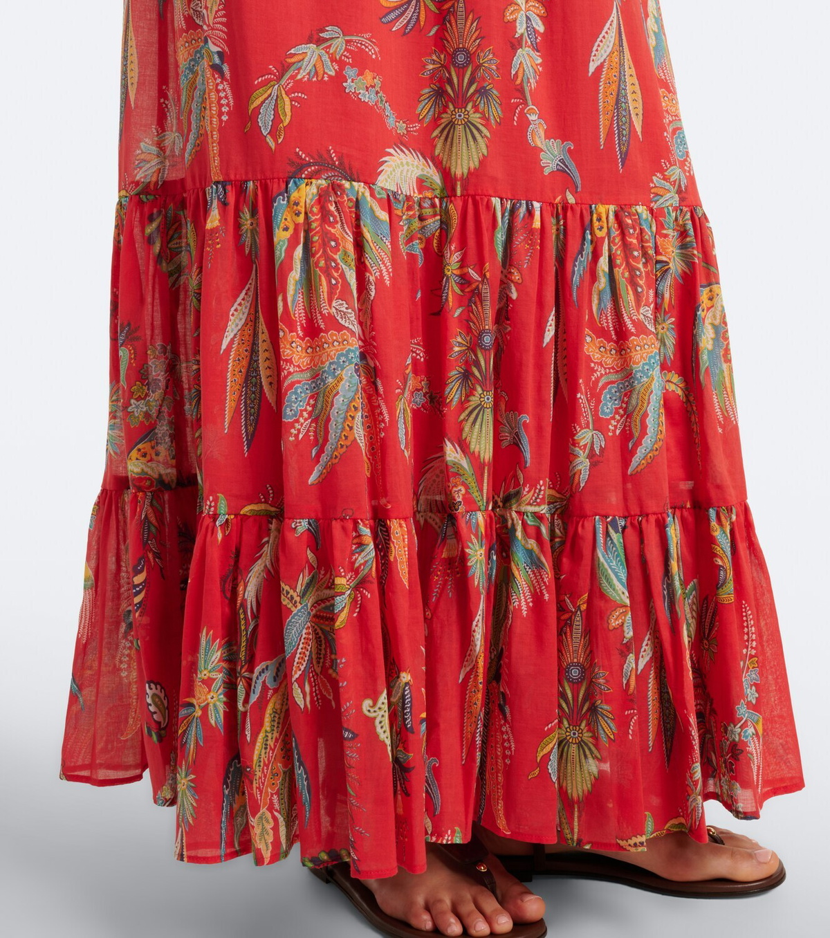 Etro Printed cotton maxi skirt