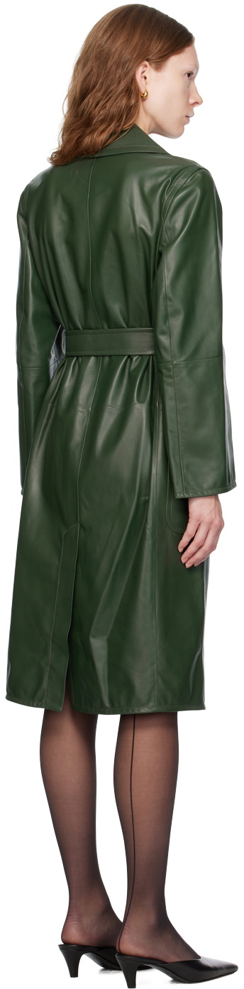 Max Mara Green Manuela Icon Leather Jacket