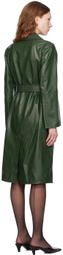 Max Mara Green Manuela Icon Leather Jacket