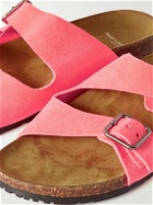 SAINT LAURENT - Jimmy Buckled Neon Suede Sandals - Pink