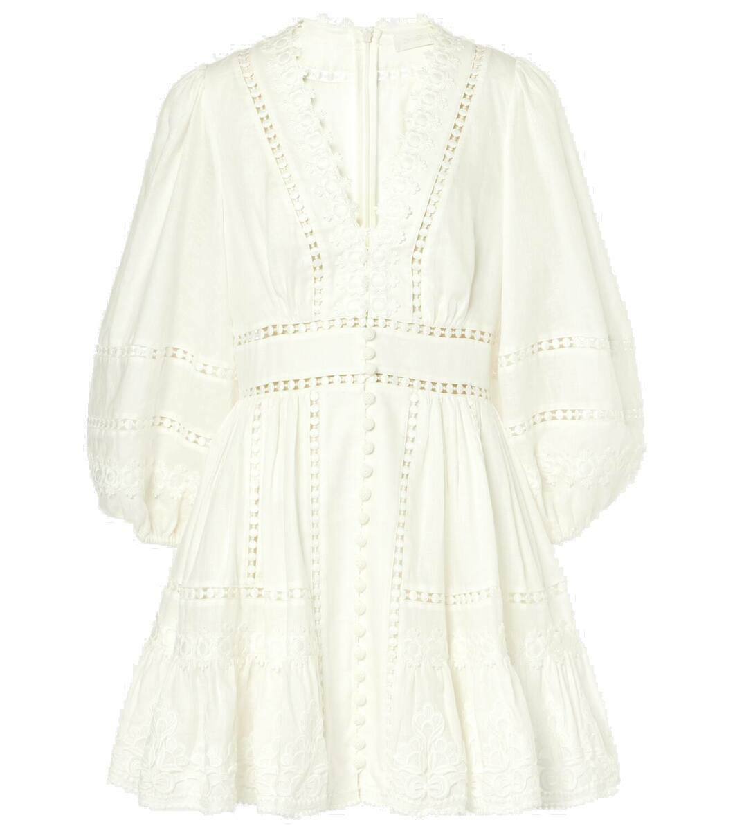 Zimmermann Pop lace-trimmed linen minidress Zimmermann