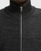 Norse Projects Hagen Wool Cotton Rib Full Zip Jacket Grey Mens Zippers & Cardigan