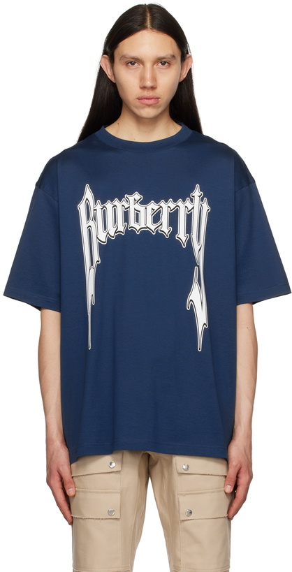 Photo: Burberry Navy Printed T-Shirt