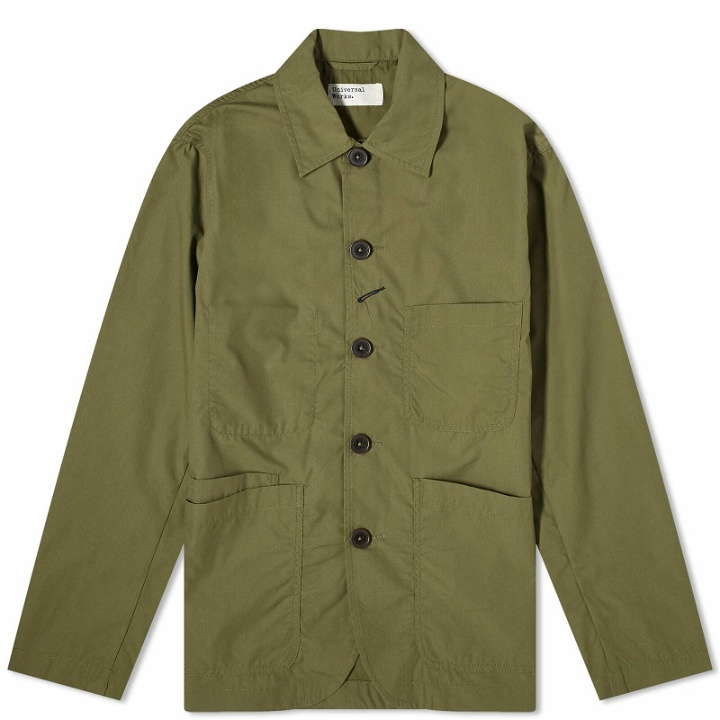 Photo: Universal Works Men's Recycled Bakers Jacket in Olive