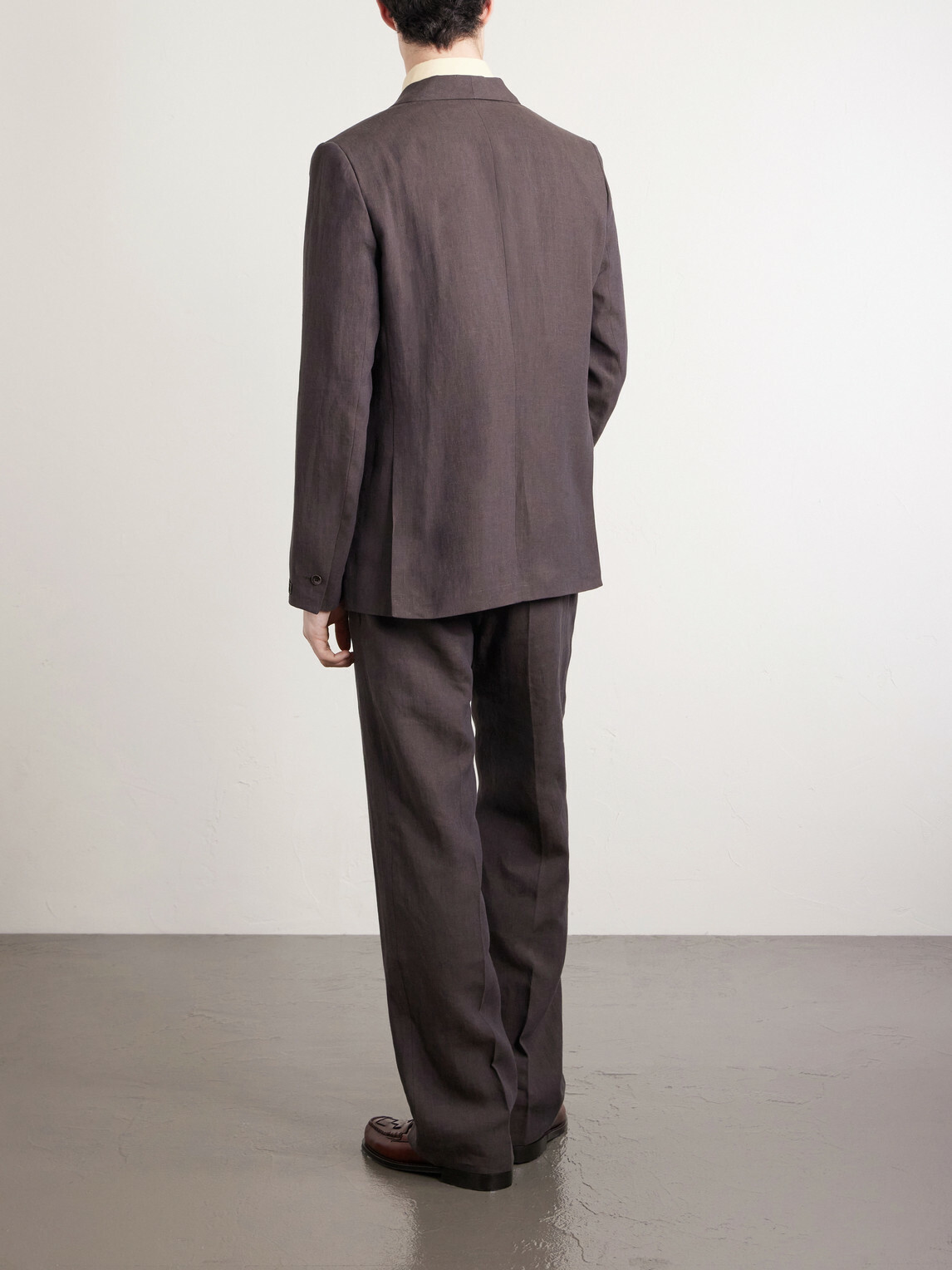A Kind Of Guise - Shinji Shawl-Collar Linen Suit Jacket - Brown