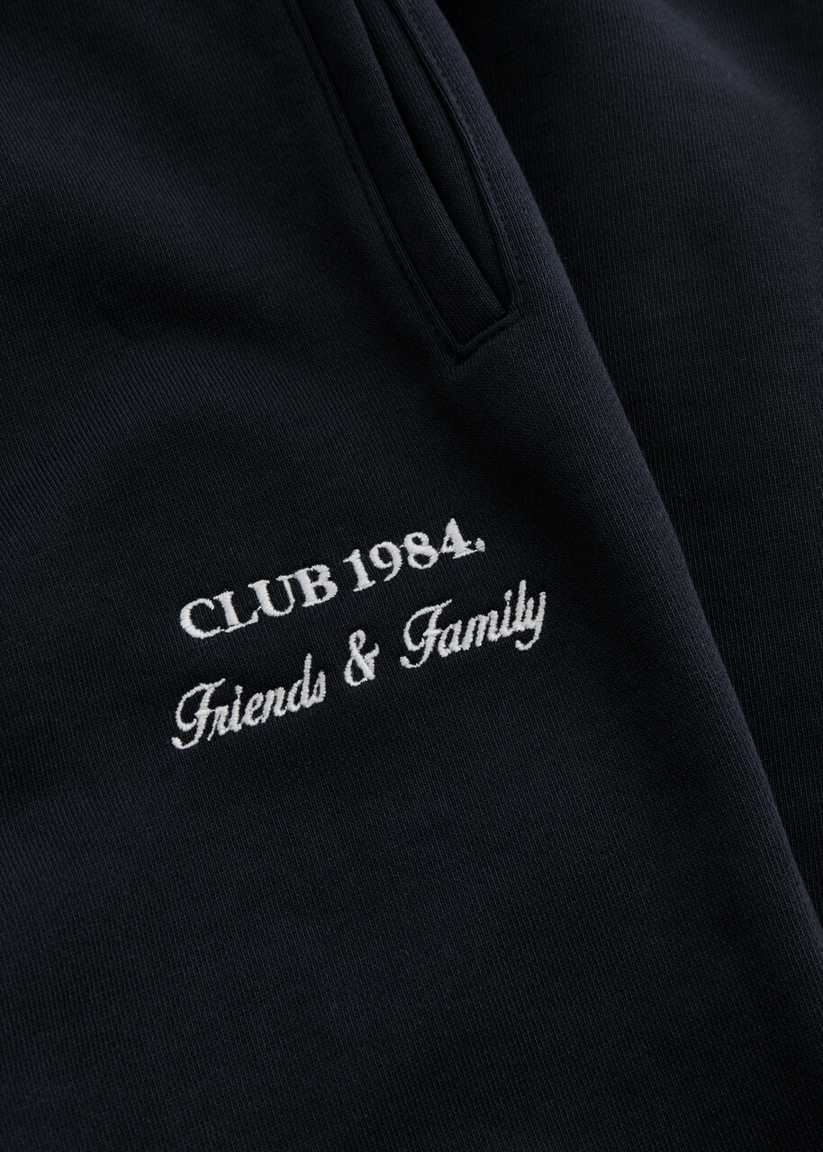 Club 1984 Essential Logo-embroidered Cotton Sweatpants Navy