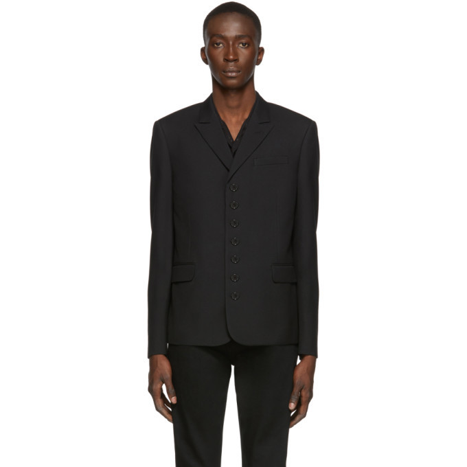 Saint Laurent Black Gabardine 7-Button Blazer Saint Laurent