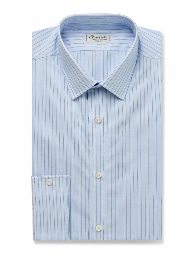 Photo: Charvet - Striped Cotton-Poplin Shirt - Blue