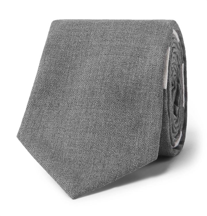 Photo: Thom Browne - 5cm Striped Wool Tie - Gray
