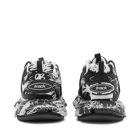 Balenciaga Men's Track 3 Graffiti Sneakers in Black/White
