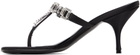 Magda Butrym Black Crystal Thong Heeled Sandals