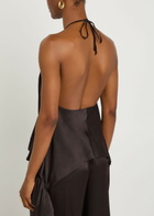Liberowe Tamara Pleated Asymmetric Satin top Brown