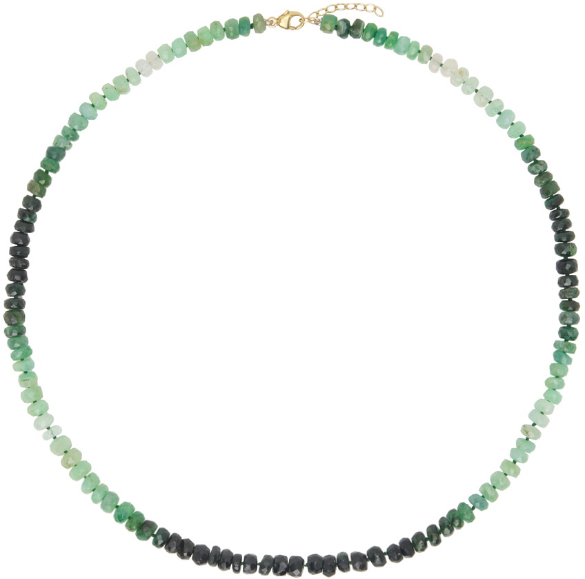 JIA JIA Green Arizona Jumbo Emerald Gold Bead Necklace