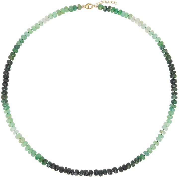 Photo: JIA JIA Green Arizona Jumbo Emerald Gold Bead Necklace
