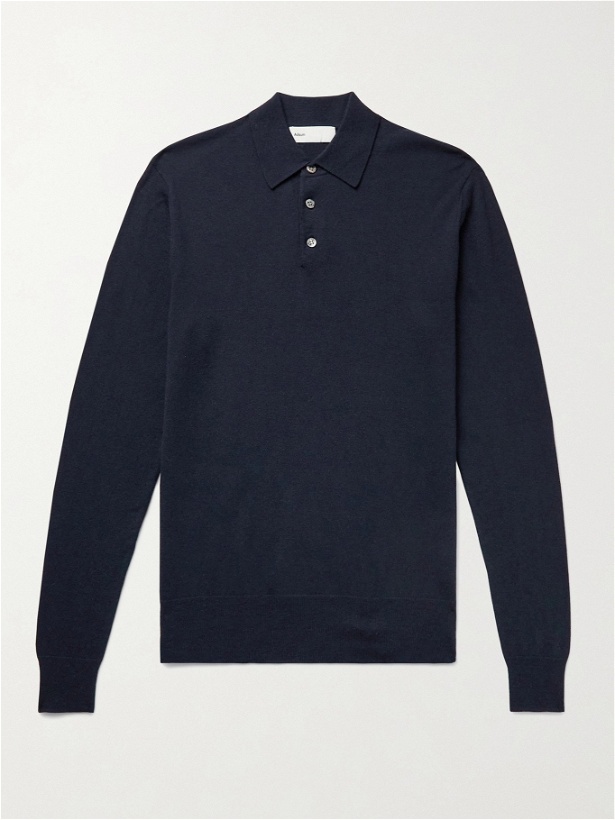 Photo: ADSUM - Merino Wool and Cotton-Blend Polo Shirt - Blue