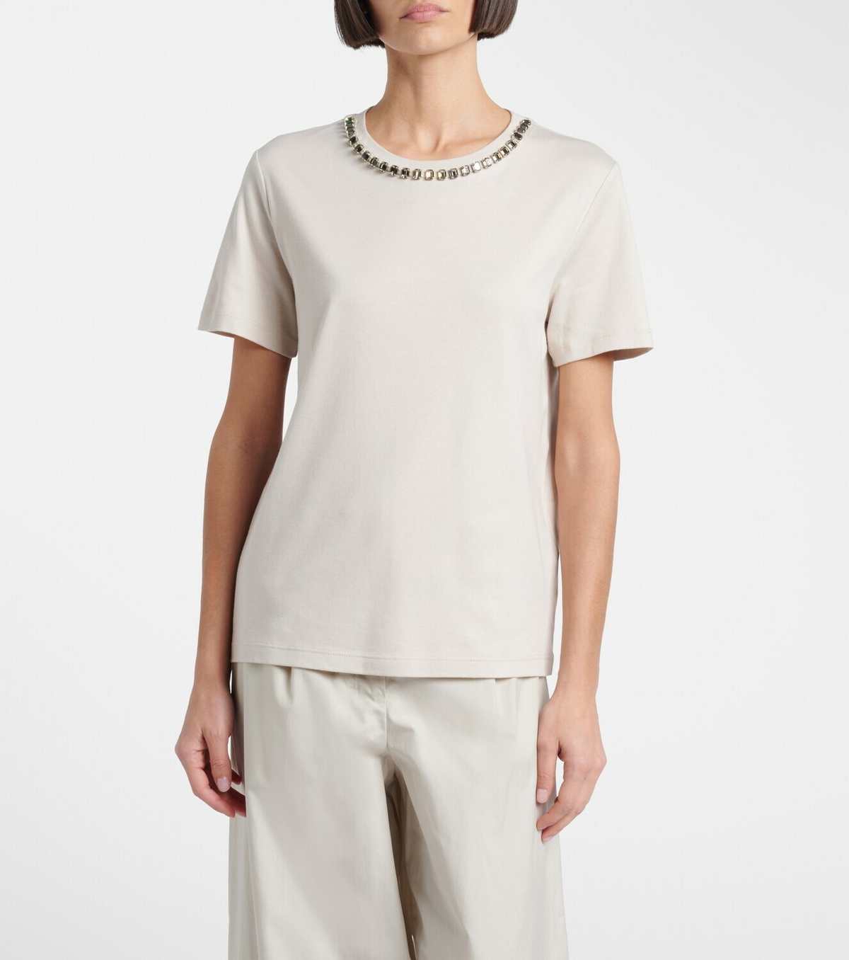 'S Max Mara Bingo embellished cotton-blend T-shirt