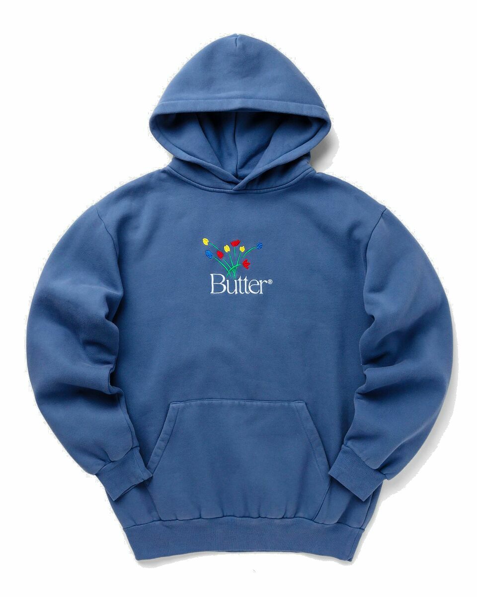 Photo: Butter Goods Bouquet Embroidered Pullover Hood Blue - Mens - Hoodies