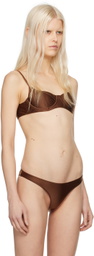 Frankies Bikinis Brown Cola Bikini Top
