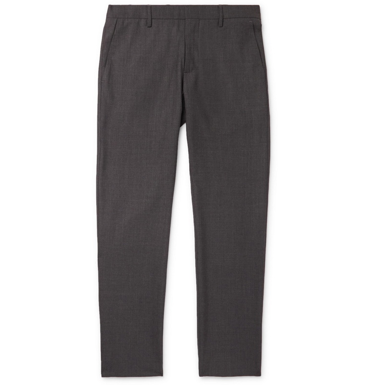 Photo: NN07 - Grey Theo Slim-Fit Mélange Flannel Trousers - Gray