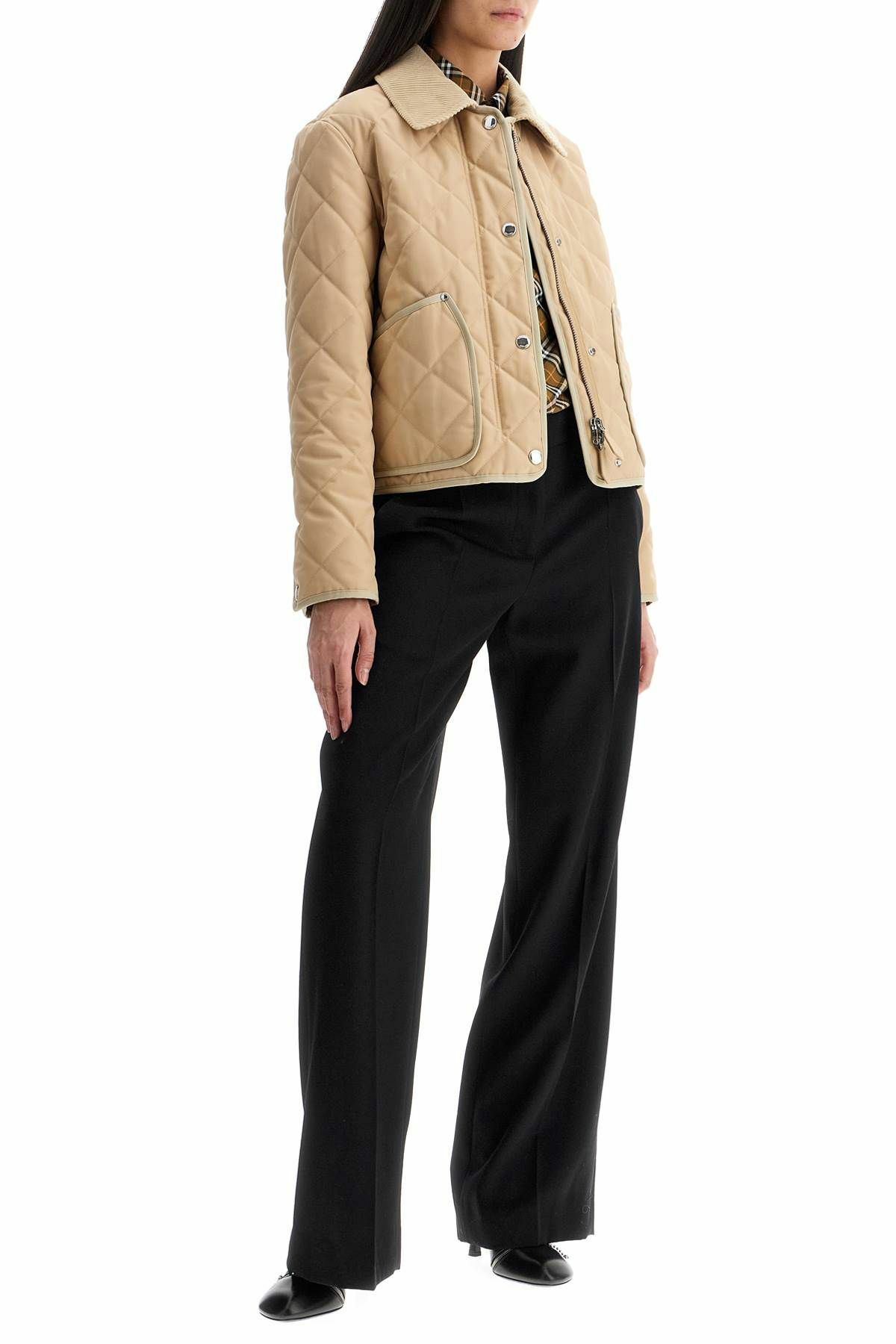 ダウンジャケット・コート BURBERRY LANFORD QUILTED BOXY BURBERRY lanford quilted boxy Beige Burberry