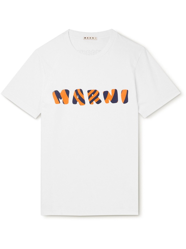 Photo: Marni - Logo-Print Cotton-Jersey T-Shirt - White